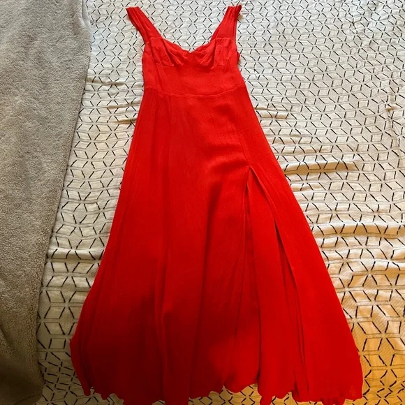 open lace back dress Reformation Anaiis Copper Silk High Neck Sleeveless Maxi Dress  The Closet  New York